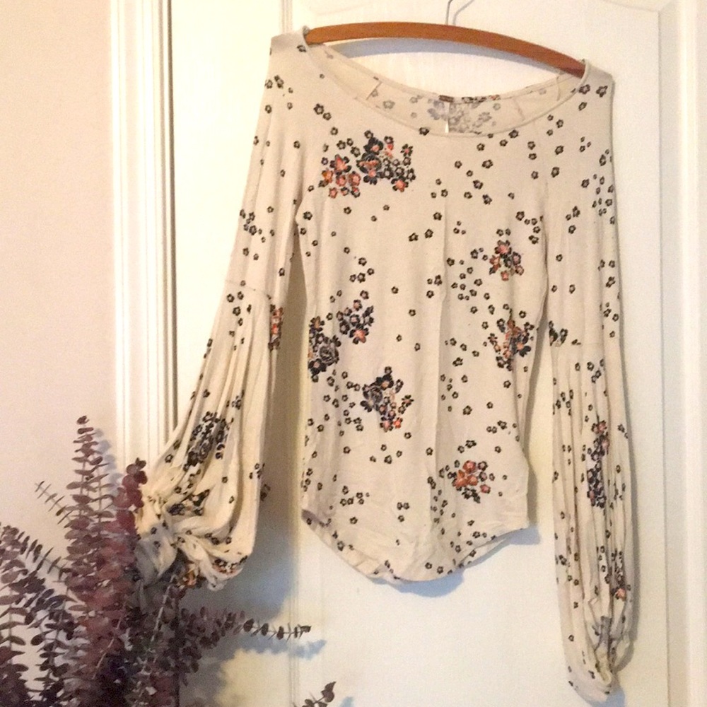 Free People Tropics Blouson Sleeve Top